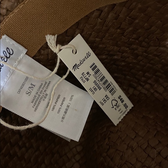 NWT MADEWELL Straw hat size women’s small/medium - Picture 7 of 7